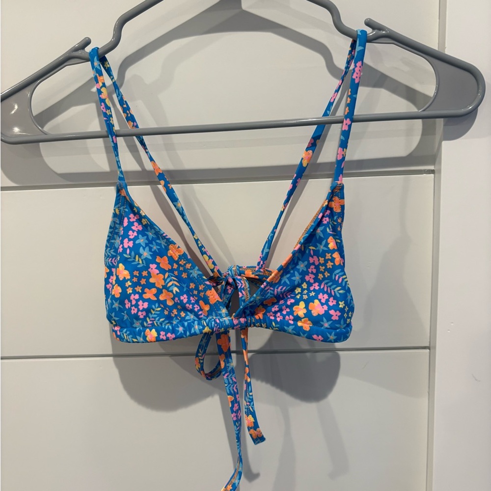 kulani kinis Floral Blue Bikini Top